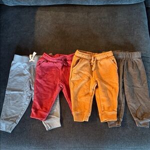Cozy Kids Jogger Pants Set - Gray, Red, Orange, and Brown